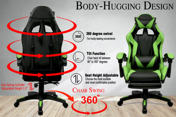 Gaming Office Chair Executive Computer Chairs PU Leather Racing Recliner