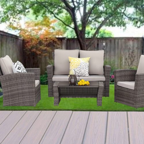 : Brand New Outdoor Furniture Lounge Dining Setting Rattan Wicker 4 Seater Sofa