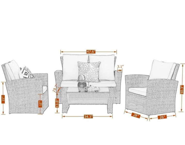 : Brand New Outdoor Furniture Lounge Dining Setting Rattan Wicker 4 Seater Sofa