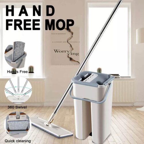 : Wet Dry Mop Bucket Rinse Wash Squeeze Flat Cleaner Household Wet Dry