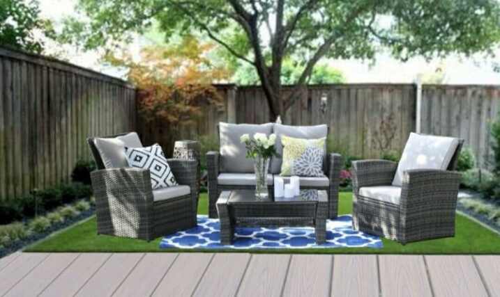 : Brand New Outdoor Furniture Lounge Dining Setting Rattan Wicker 4 Seater Sofa
