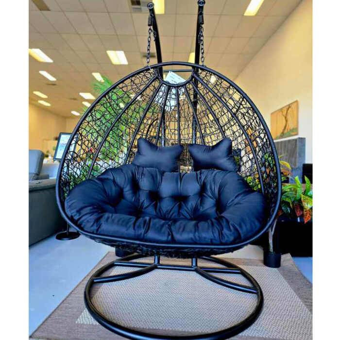 Bali Double Egg Chair Black Perth Furniture and Fun