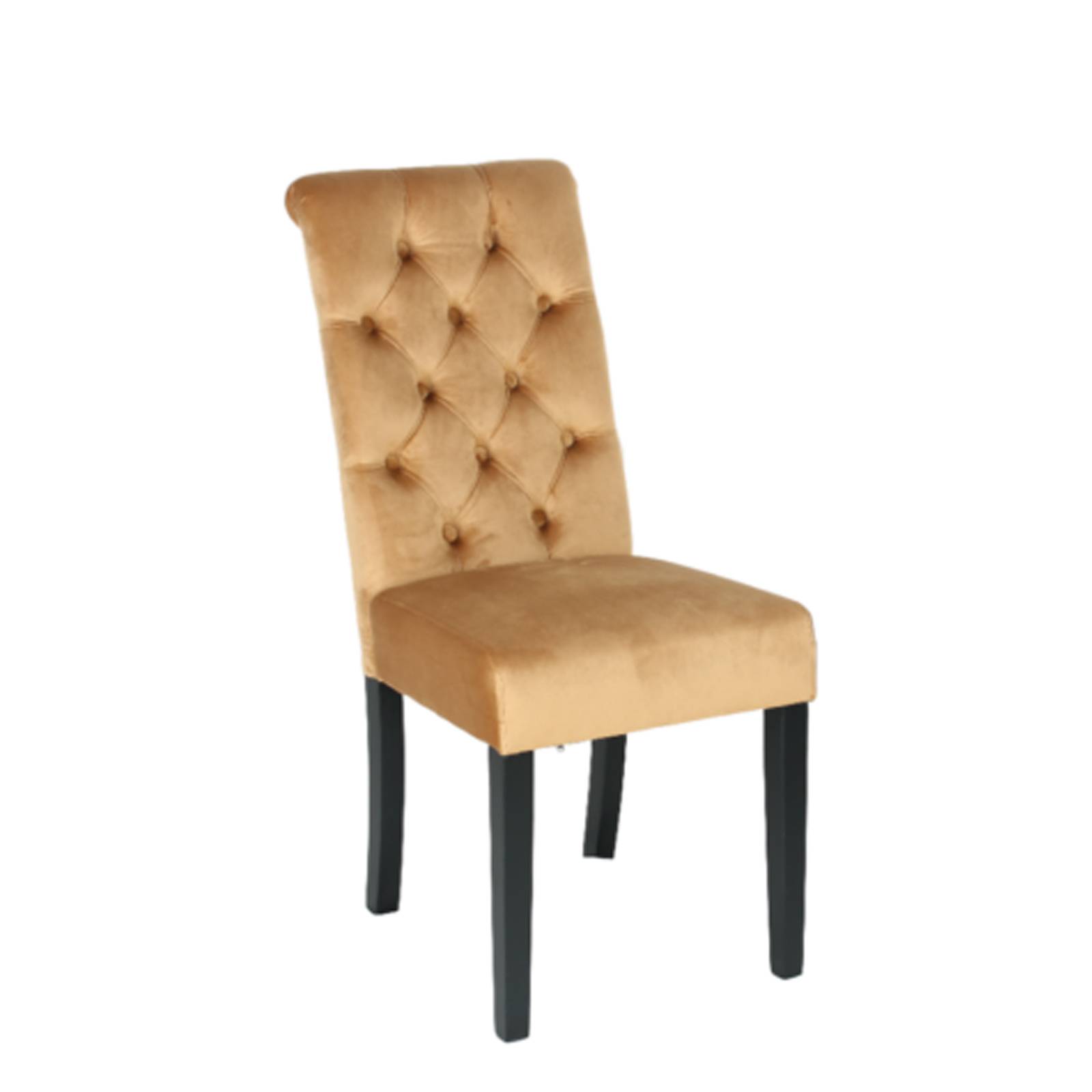 French Provincial Accent Velvet Dinning Chair Straight Back Tan Brown1 French provincial accent velvet dining chair in tan brown, straight back