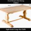 Elegant wooden dining table with classic French provincial design
