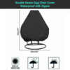 Waterproof double-seater egg chair cover with zipper closure