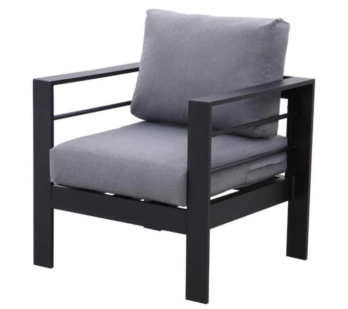 Hamilton Outdoor 7 Seater Aluminuim Lounge Sofa Set With Coffee Table - Black Frame