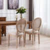 Louis French Chair with Rattan Back - Cream Lenin