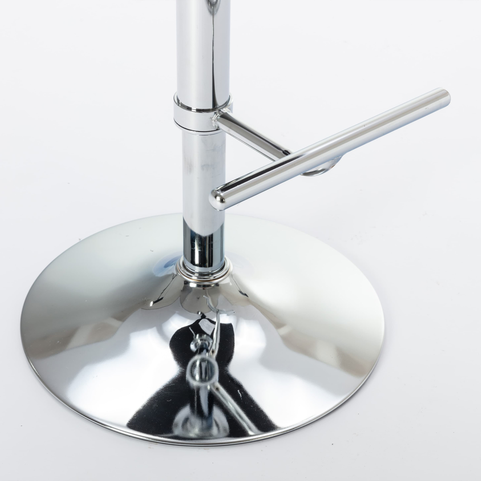 Zara Luxury Height Adjustable Swivel Bar Stool Velvet Stud With Footrest And Chromed Base - Black