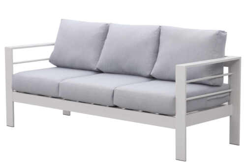 Hamilton Outdoor 3 Seater Aluminuim Sofa - White Frame