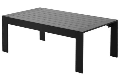 Hamilton Outdoor Aluminium Coffee Table Composite Wood Top - Black Frame