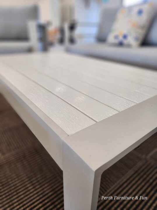 Hamilton Outdoor L-Shape Aluminium Lounge Sofa Set With Coffee Or Dining Tables – White Frame