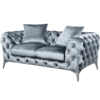 Victoria Royale Chesterfield Sofa Set 3/2/1 Seater - Grey Velvet