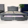 Velvet Dream Bed with 4 Storage Drawers Functionality-Dark Grey Velevt6