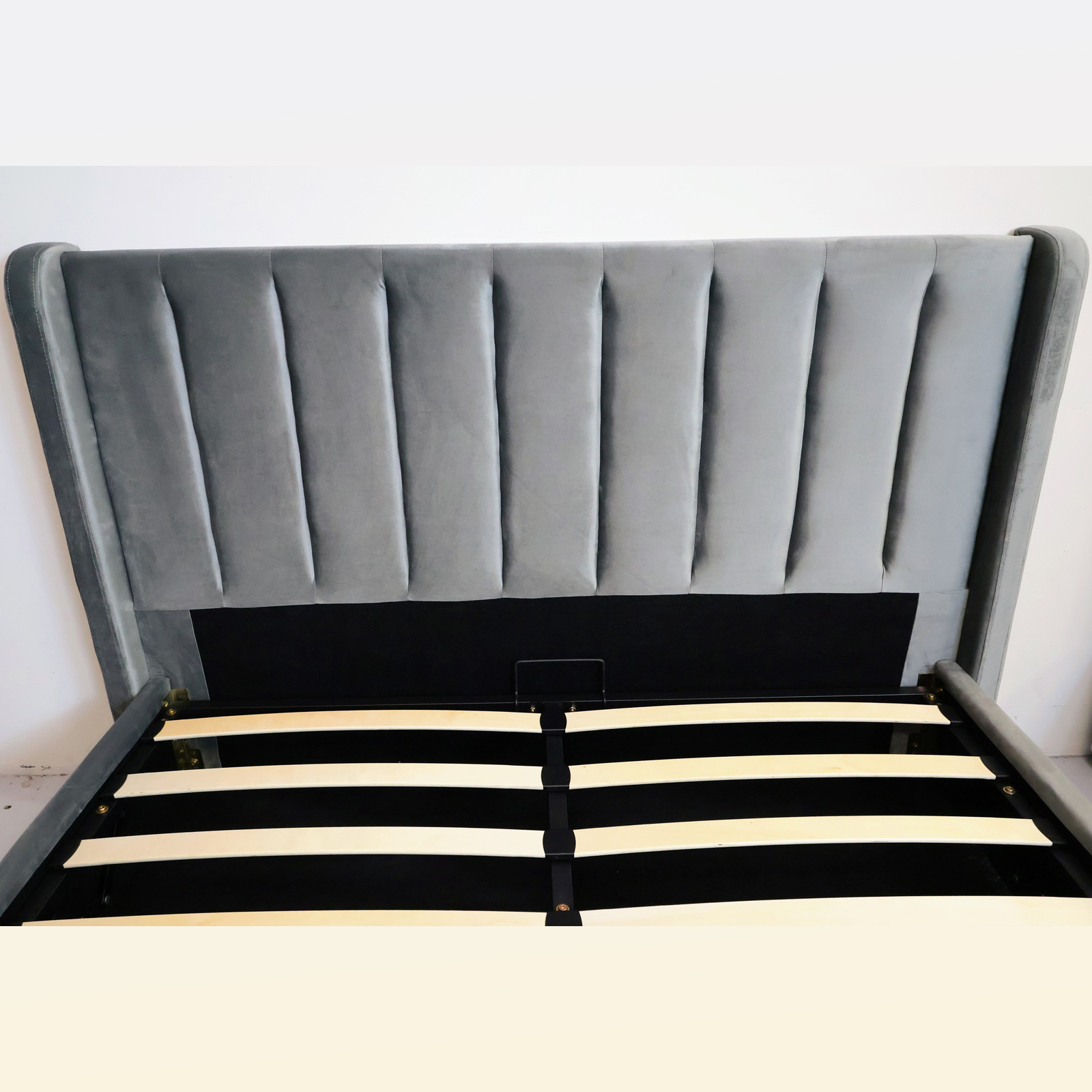Velvet Dream Stylish bed with Smart Storage Gas Lift Bed-Grey2