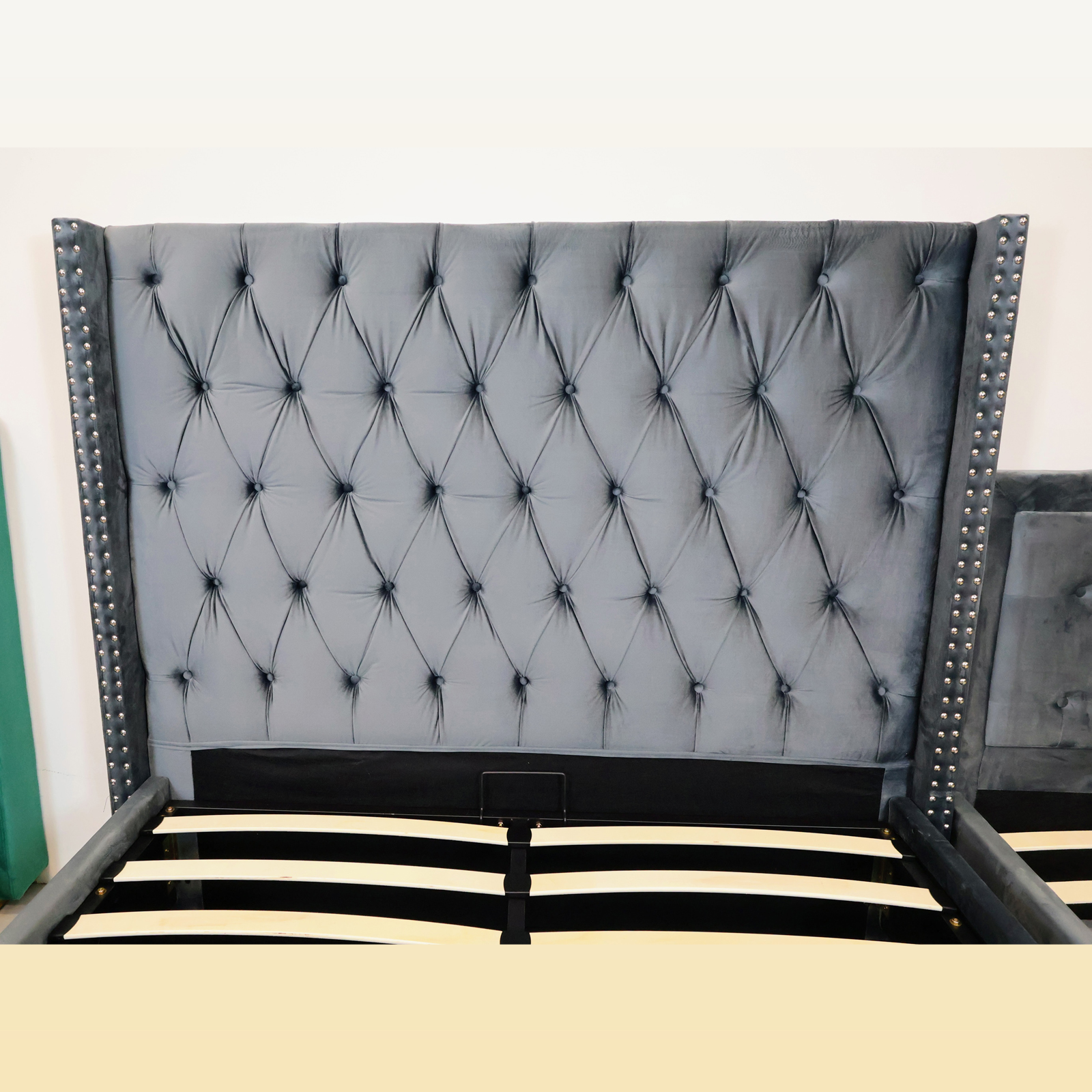 Royal Plush Bed Frame with Smart Storage Gas Lift Bed -Grey4 Royal Plush Bed Frame With Smart Storage : Gas Lift Bed - Grey