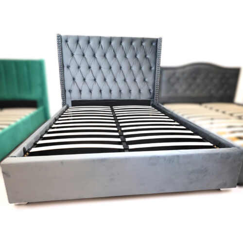 Royal Plush Bed Frame With Smart Storage : Gas Lift Bed - Grey