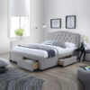 Dream Drawer Bed with 4 Storage Drawers Functionality- Light Grey Lenin2 Dream drawer bed with four storage drawers in light grey linen