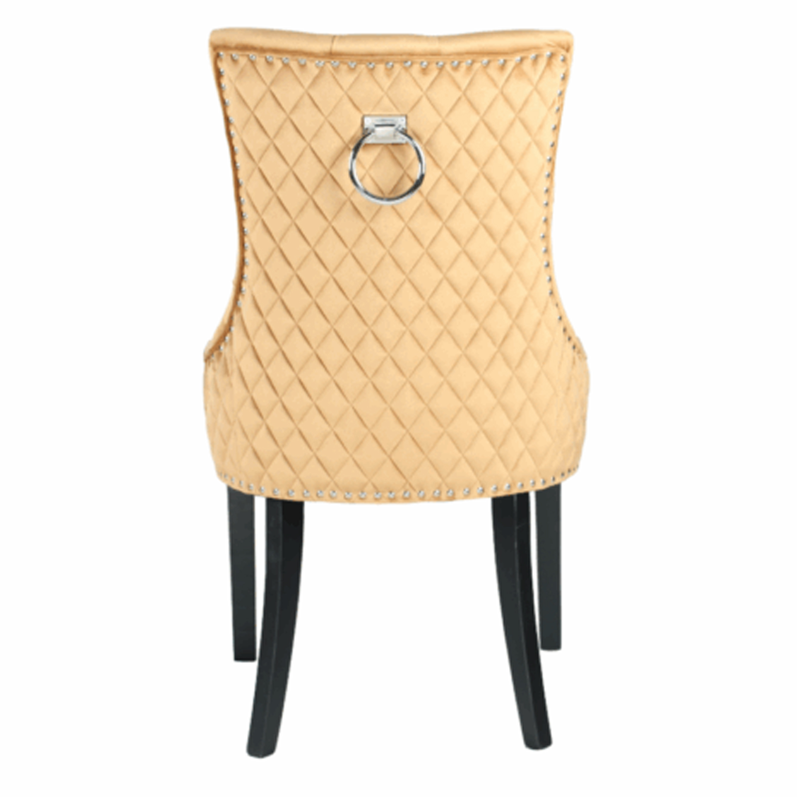 Zara French Luxury Provincial Accent Dinning Chair Black Solid Wood Legs - Tan Brown Velvet