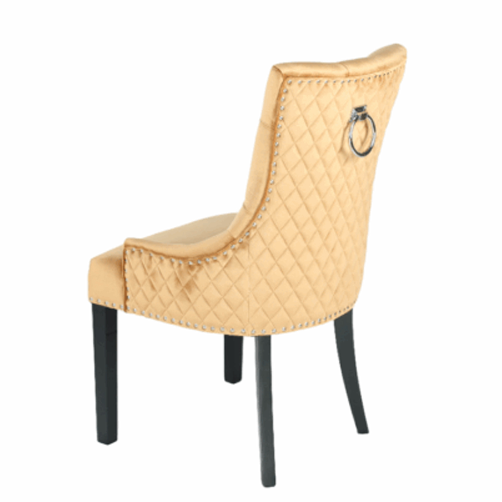 Zara French Luxury Provincial Accent Dinning Chair Black Solid Wood Legs - Tan Brown Velvet