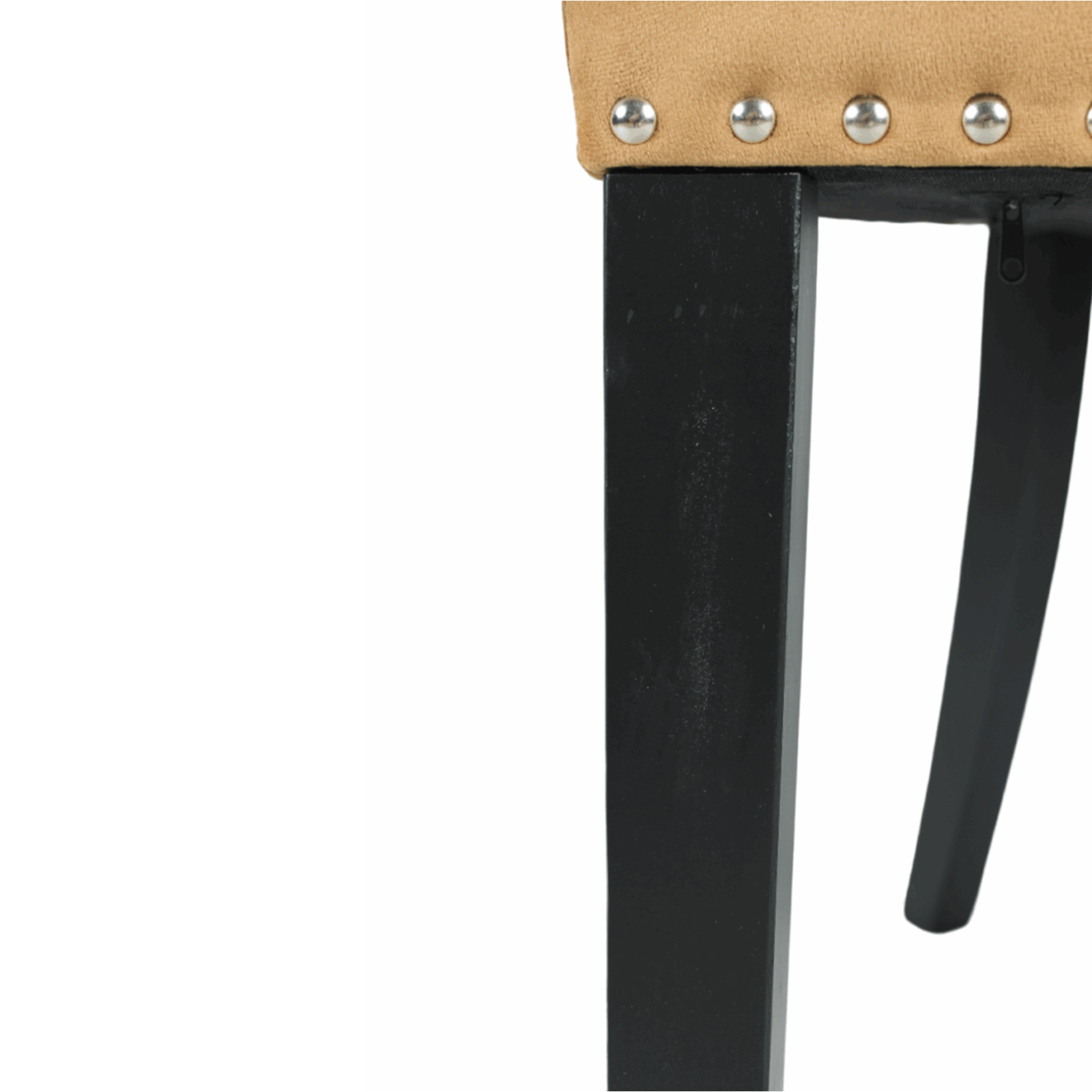 Zara French Luxury Provincial Accent Dinning Chair Black Solid Wood Legs - Tan Brown Velvet