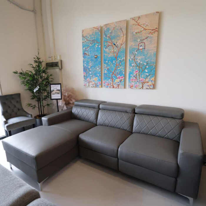 Zoe Luxurious 3-Seater Sofa Chaise with Storage, Electric Recliner, and USB Port Genuine Leather - Image 3