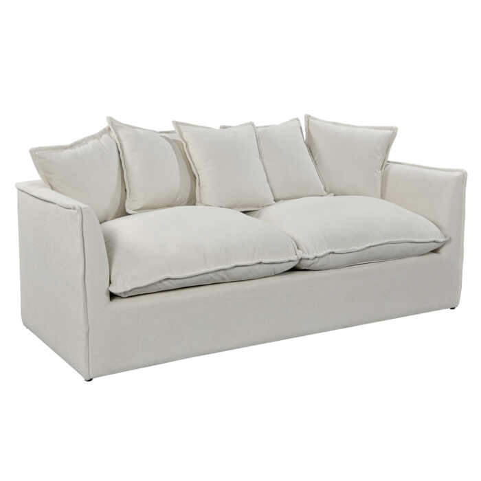 Boho Sofa Set – 3+2+1+Ottoman | Modern Comfort Meets Timeless Style - Classic Cream - Image 9