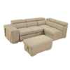 Vivo 7 Seater L shape Lounge with Pull out Sofa Bed + Stool + Storage Ottoman - Cream