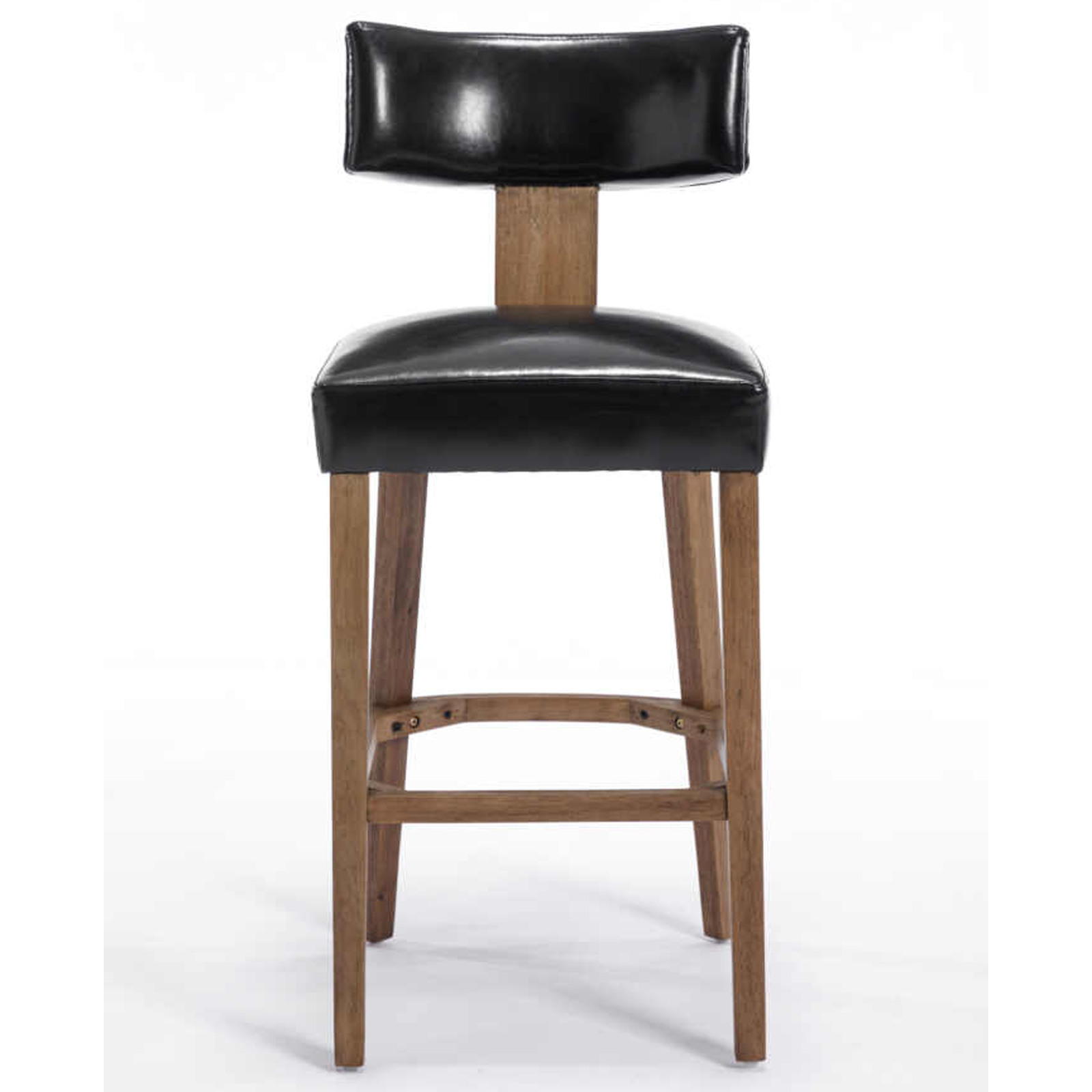 Modern Black Leather Bar Stool with Solid Wood Frame Stylish & Durable Seating2