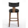 Modern Black Leather Bar Stool with Solid Wood Frame Stylish & Durable Seating2