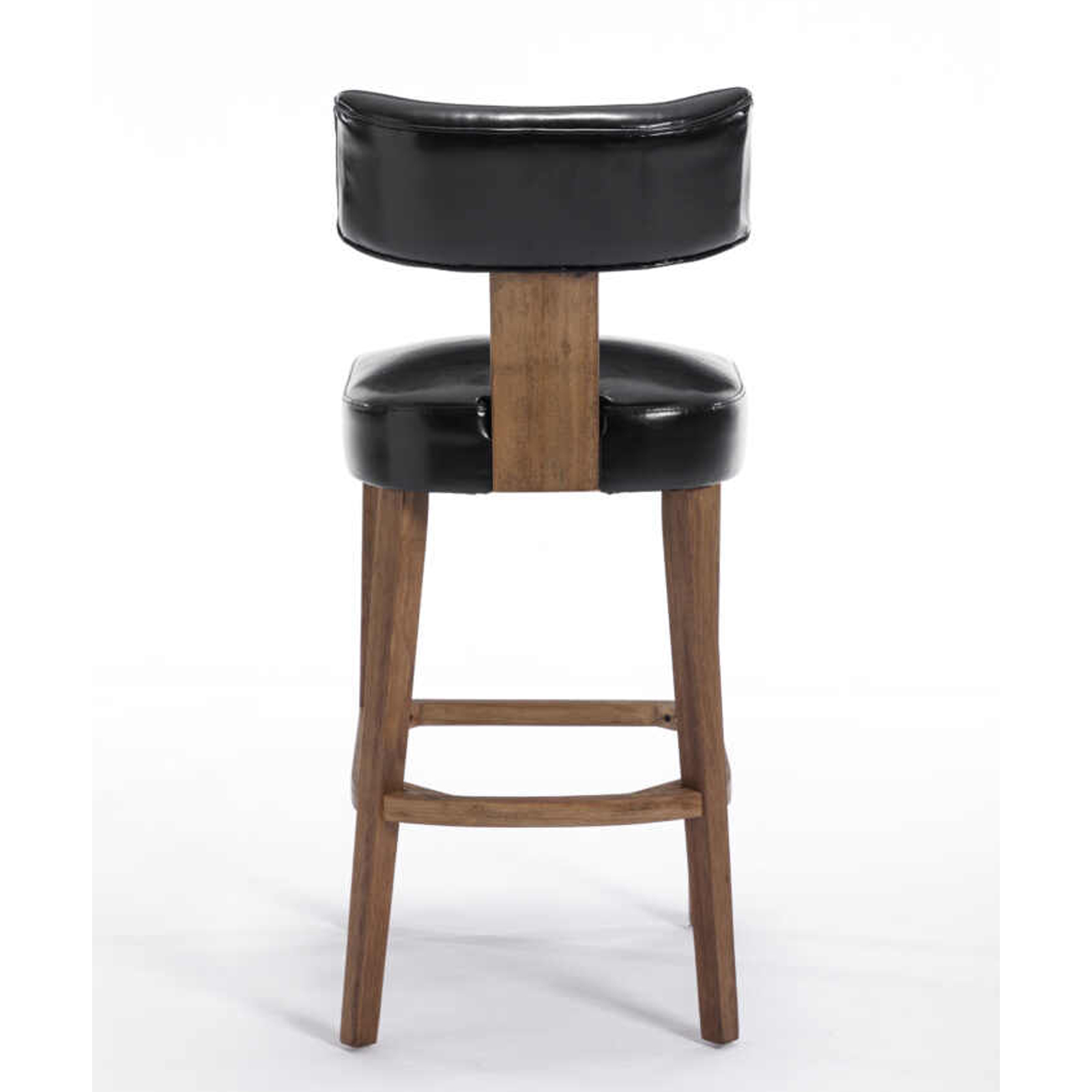 Modern Black Leather Bar Stool with Solid Wood Frame Stylish & Durable Seating2