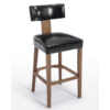 Modern Black Leather Bar Stool with Solid Wood Frame Stylish & Durable Seating2