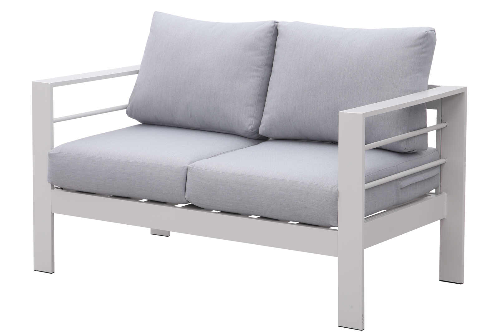 Hamilton Outdoor 2 Seater Aluminuim Sofa - White Frame