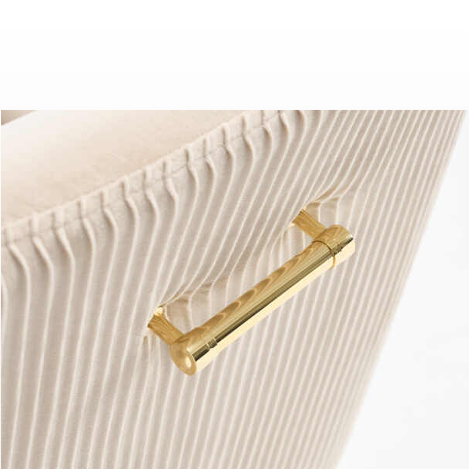 Elara Modern Velvet Accent Side Chair with Pleated Back Pull Handle Cream With Gold Legs5 Elara Modern Velvet Accent Side Chair With Pleated Back, Pull Handle - Cream With Gold Legs