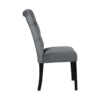 French Provincial Accent Velvet Dinning Chair Straight Back - Grey Velvet