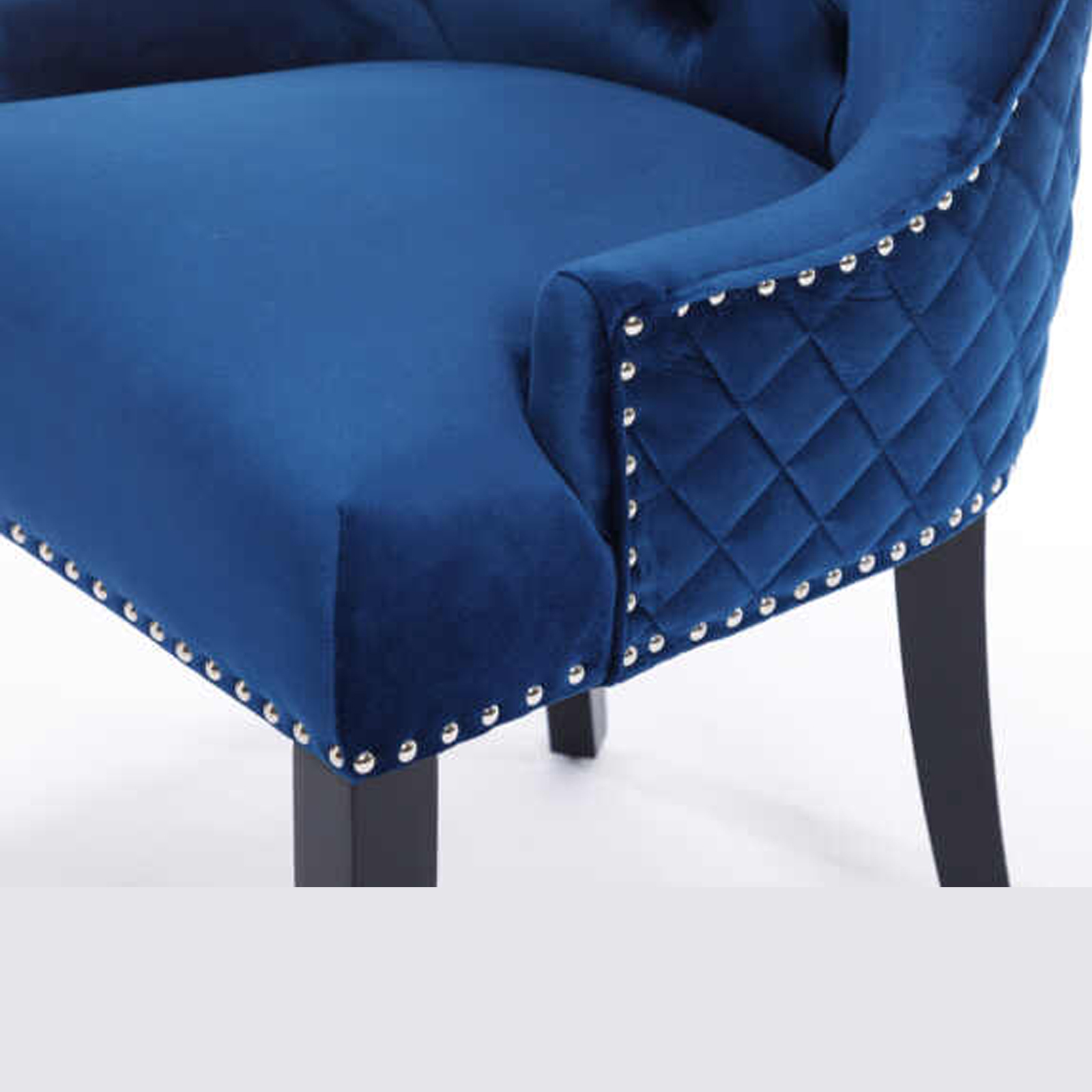 Zara French Luxury Provincial Accent Dinning Chair Black Solid Wood Leg Blue7 Zara French Luxury Provincial Accent Dinning Chair Black Solid Wood Leg – Blue Velvet