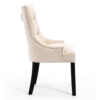Zara French Luxury Provincial Accent Dinning Chair Black Solid Wood Legs - Cream Velvet