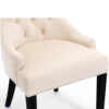 Zara French Luxury Provincial Accent Dinning Chair Black Solid Wood Legs - Cream Velvet