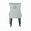 Zara French Luxury Provincial Accent Dinning Chair Black Solid Wood Legs - Grey Velvet