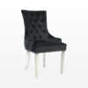 Zara French Luxury Provincial Accent Dinning Chair Stainless Steel Legs – Black Velvet