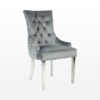 Zara French Luxury Provincial Accent Dinning Chair Stainless Steel Legs – Grey Velvet