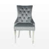 Zara French Luxury Provincial Accent Dinning Chair Stainless Steel Legs – Grey Velvet