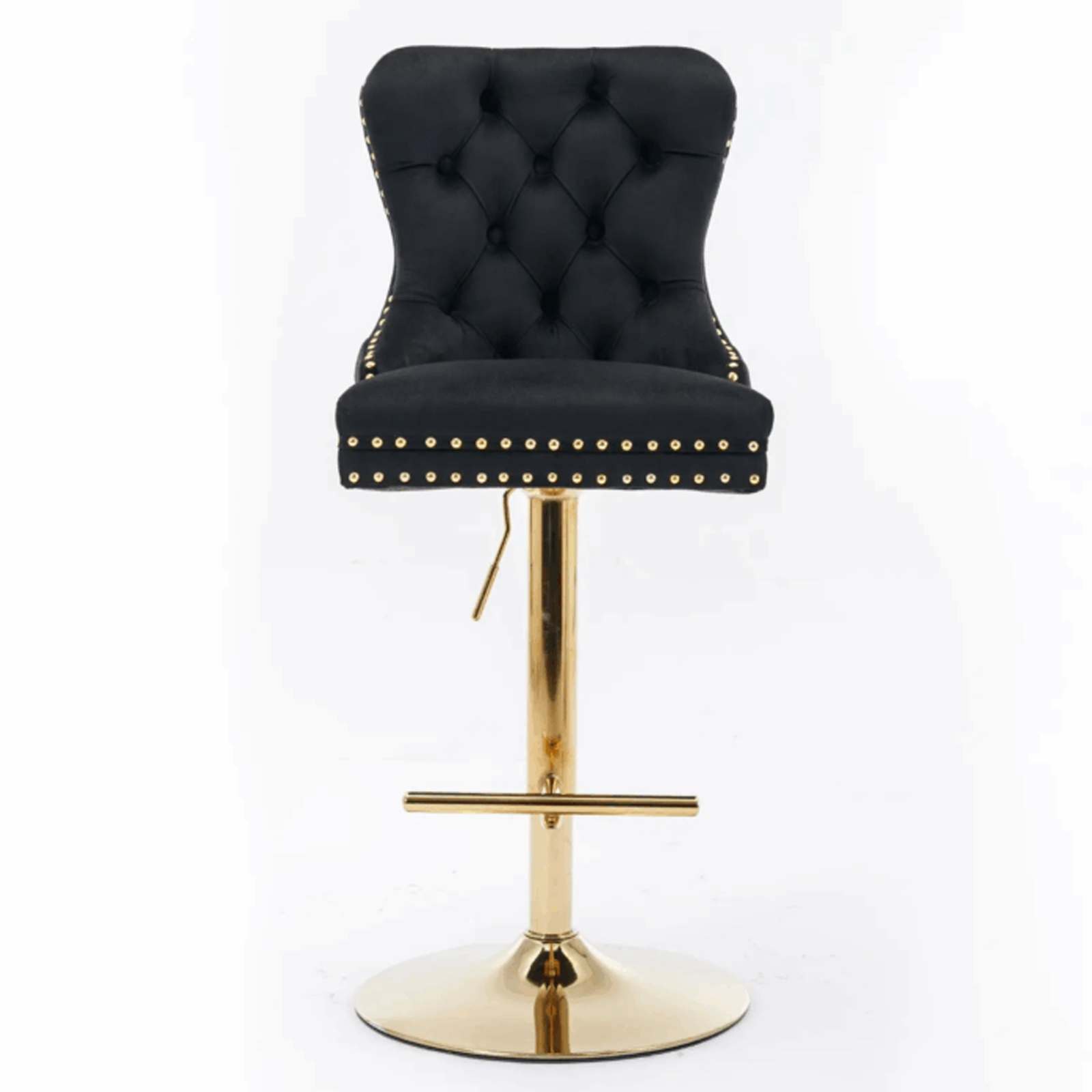Zara Luxury Height Adjustable Bar Stool – Black with Gold Legs5