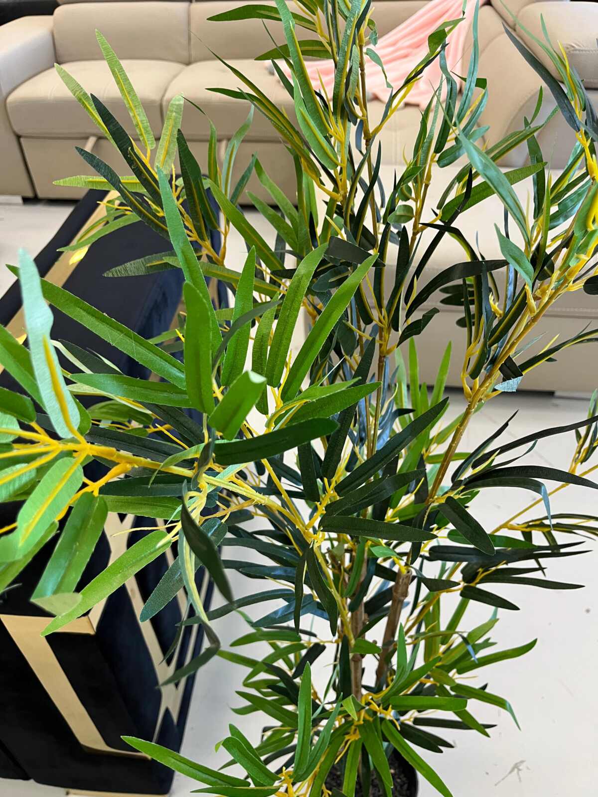 Vibrant 118 cm Yellow Bamboo Artificial Plant – Lifelike Home & Office Décor - Image 2