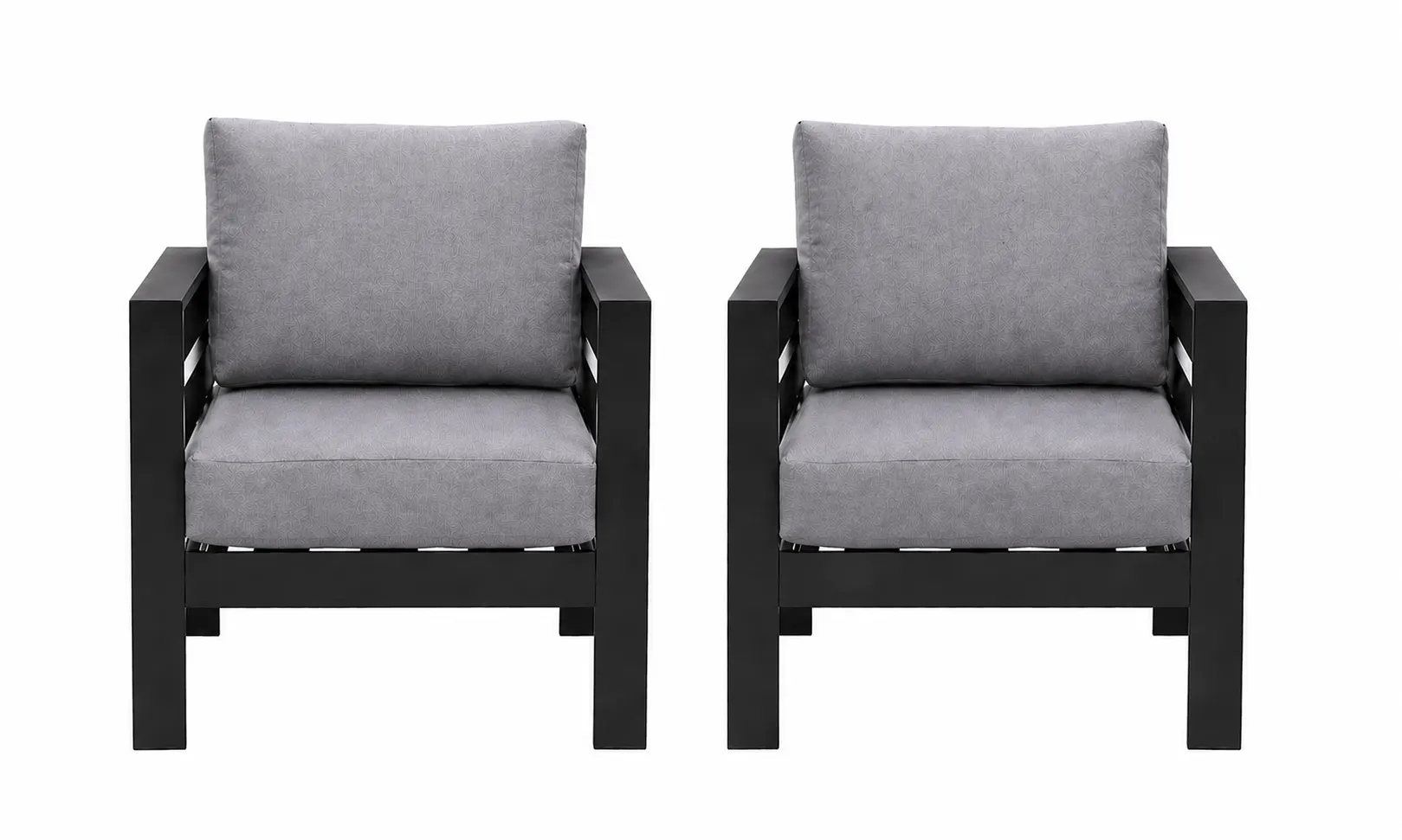 Hamilton Outdoor 1 Seater Aluminuim Sofa - Black Frame (Set Of 2)