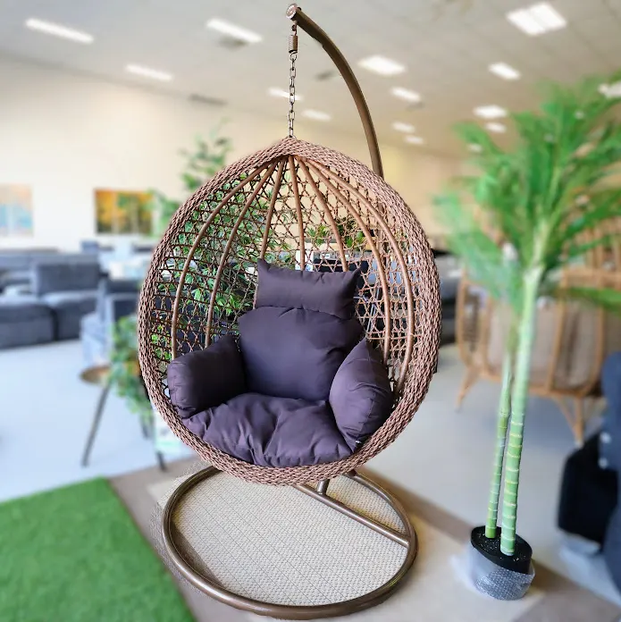 Rope Design Single Egg Chair- Brown
