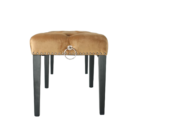 French Elegance Tan Brown Dining Bench Ottoman – 160cm & 200cm with Black Legs - Image 2