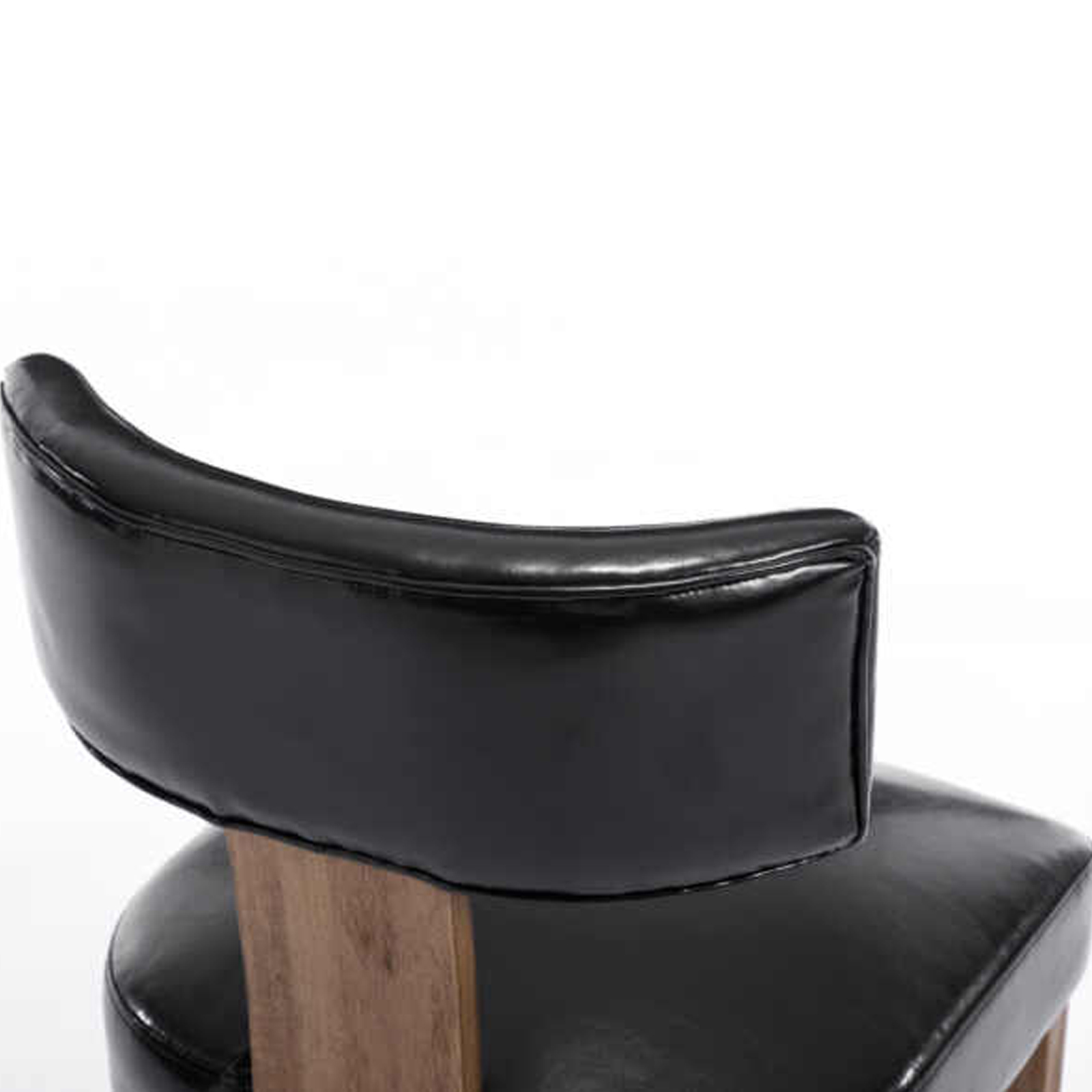 Nova Dining Chair Retro Style With Luxurious Air Leather Comfort - Black - Image 8