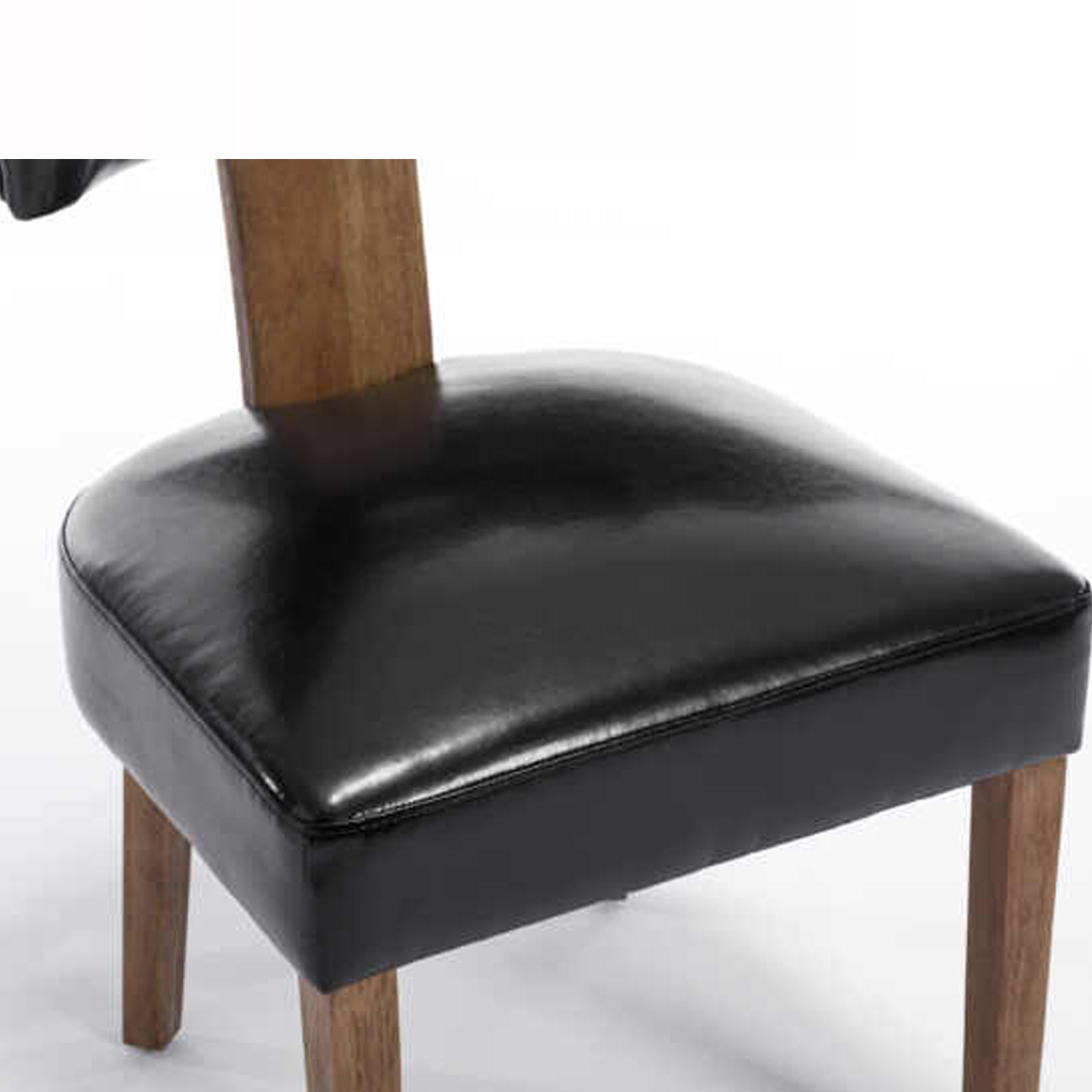 Nova Dining Chair Retro Style With Luxurious Air Leather Comfort - Black - Image 6