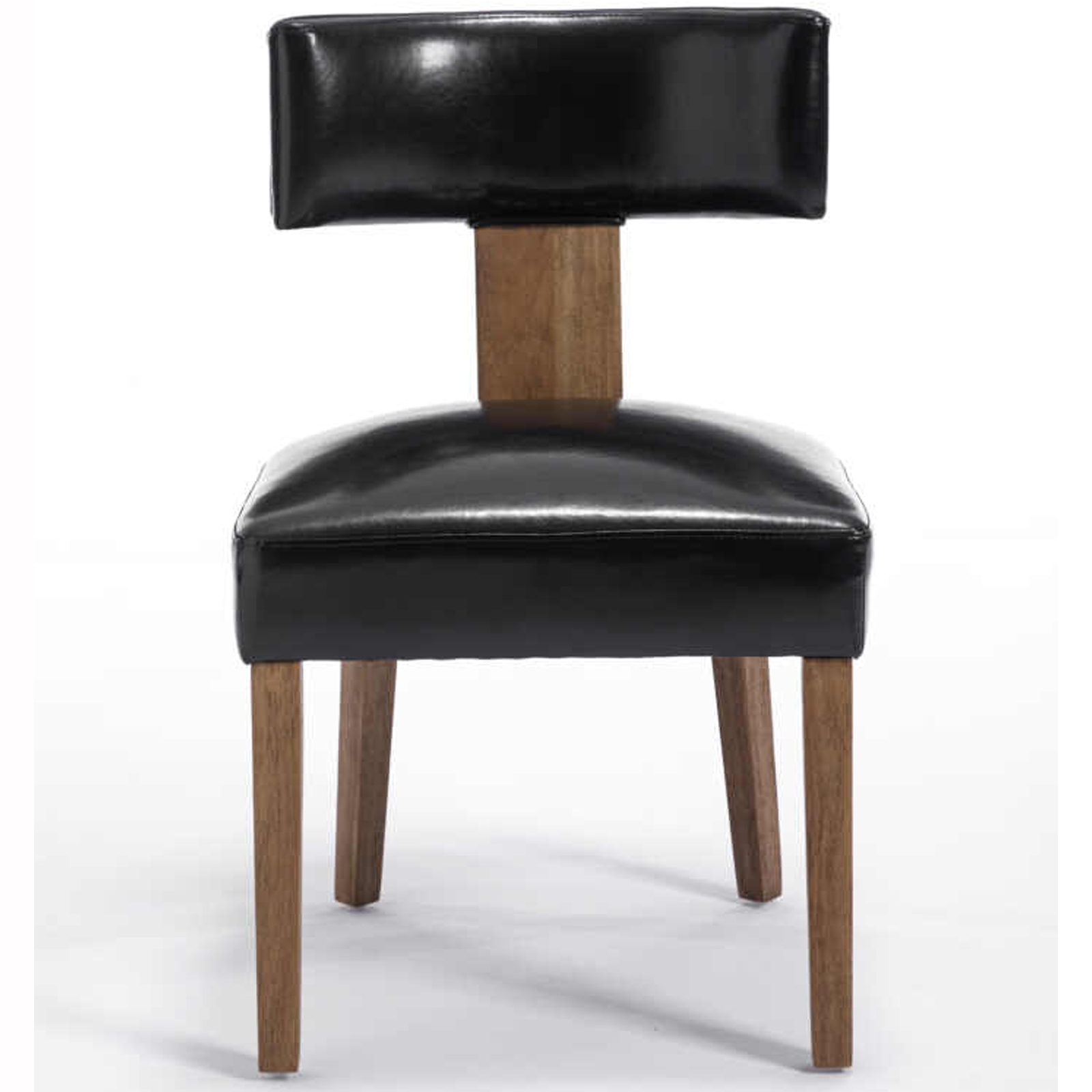Nova Dining Chair Retro Style With Luxurious Air Leather Comfort - Black - Image 4