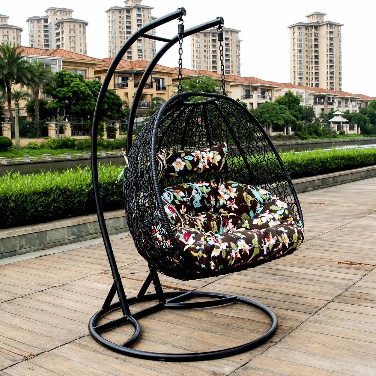 Bali-Double-Seater-Egg-Chair-Wicker-Rattan-Hammock-Hanging-Pod-Seat-Bird-Nest-Black2-1